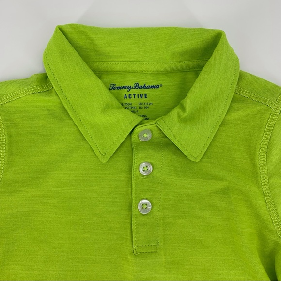 Tommy Bahama Active NWT Boys' Lime Green Short Sleeve Polo Shirt, XS - Picture 7 of 13
